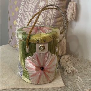 Vintage One of A Kind Hand Made Raffia Bucket Bag